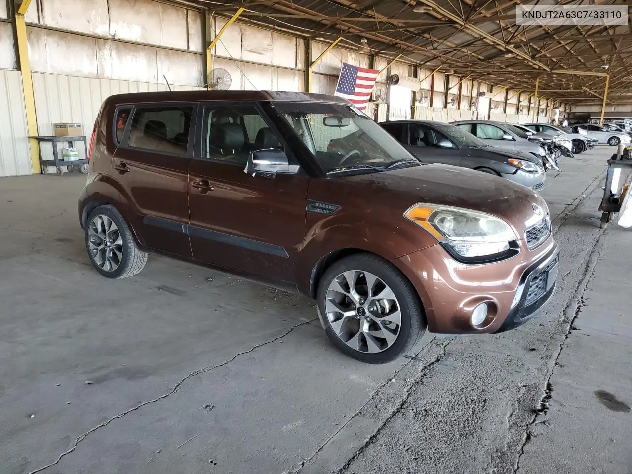 2012 Kia Soul + VIN: KNDJT2A63C7433110 Lot: 62741825