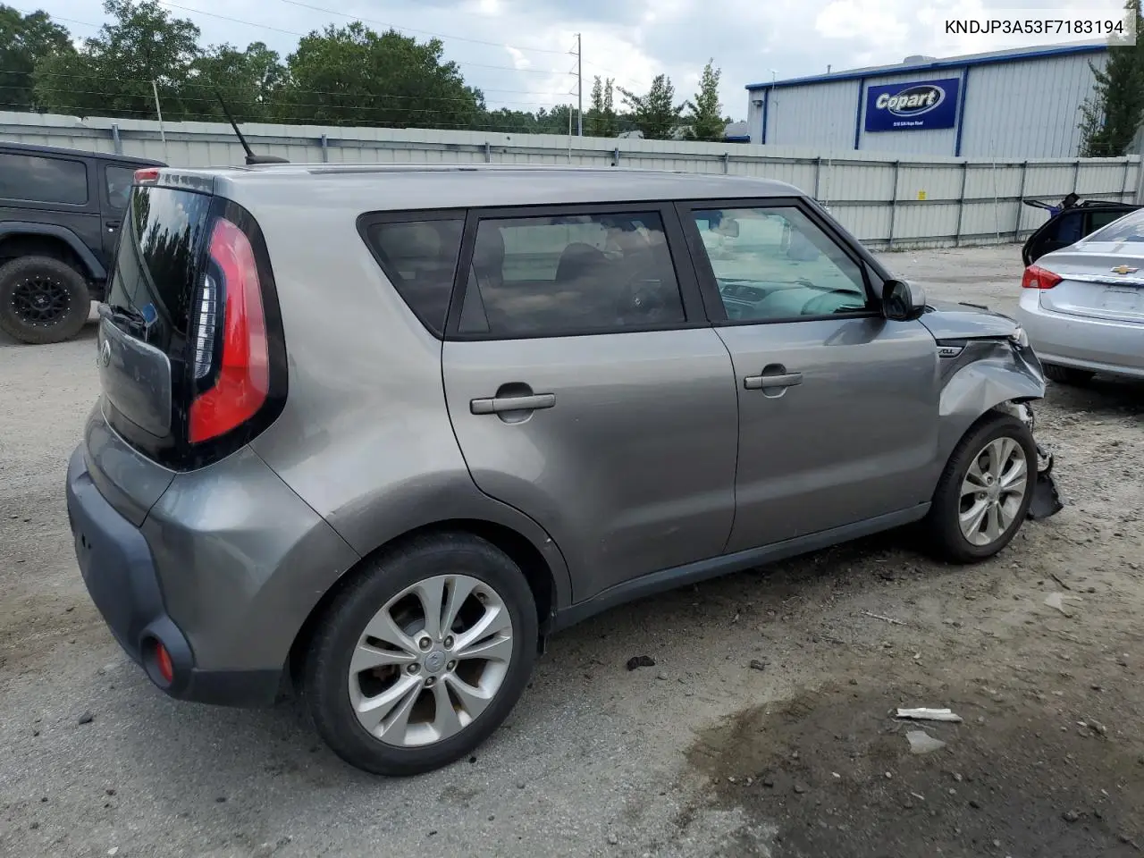 2015 Kia Soul + VIN: KNDJP3A53F7183194 Lot: 65174295