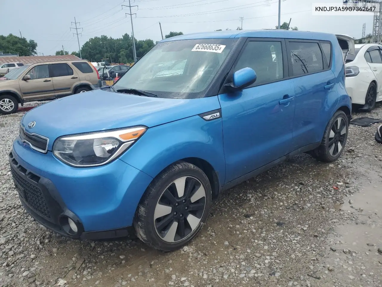 2016 Kia Soul + VIN: KNDJP3A59G7362647 Lot: 62668635
