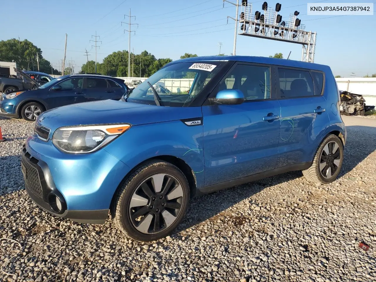 2016 Kia Soul + VIN: KNDJP3A54G7387942 Lot: 65540205