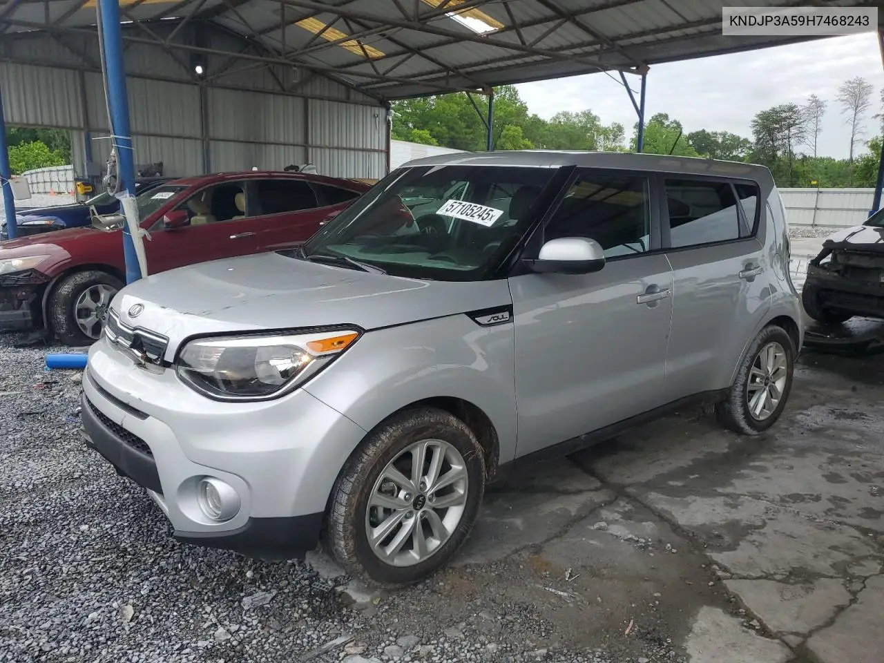 2017 Kia Soul + VIN: KNDJP3A59H7468243 Lot: 57105245