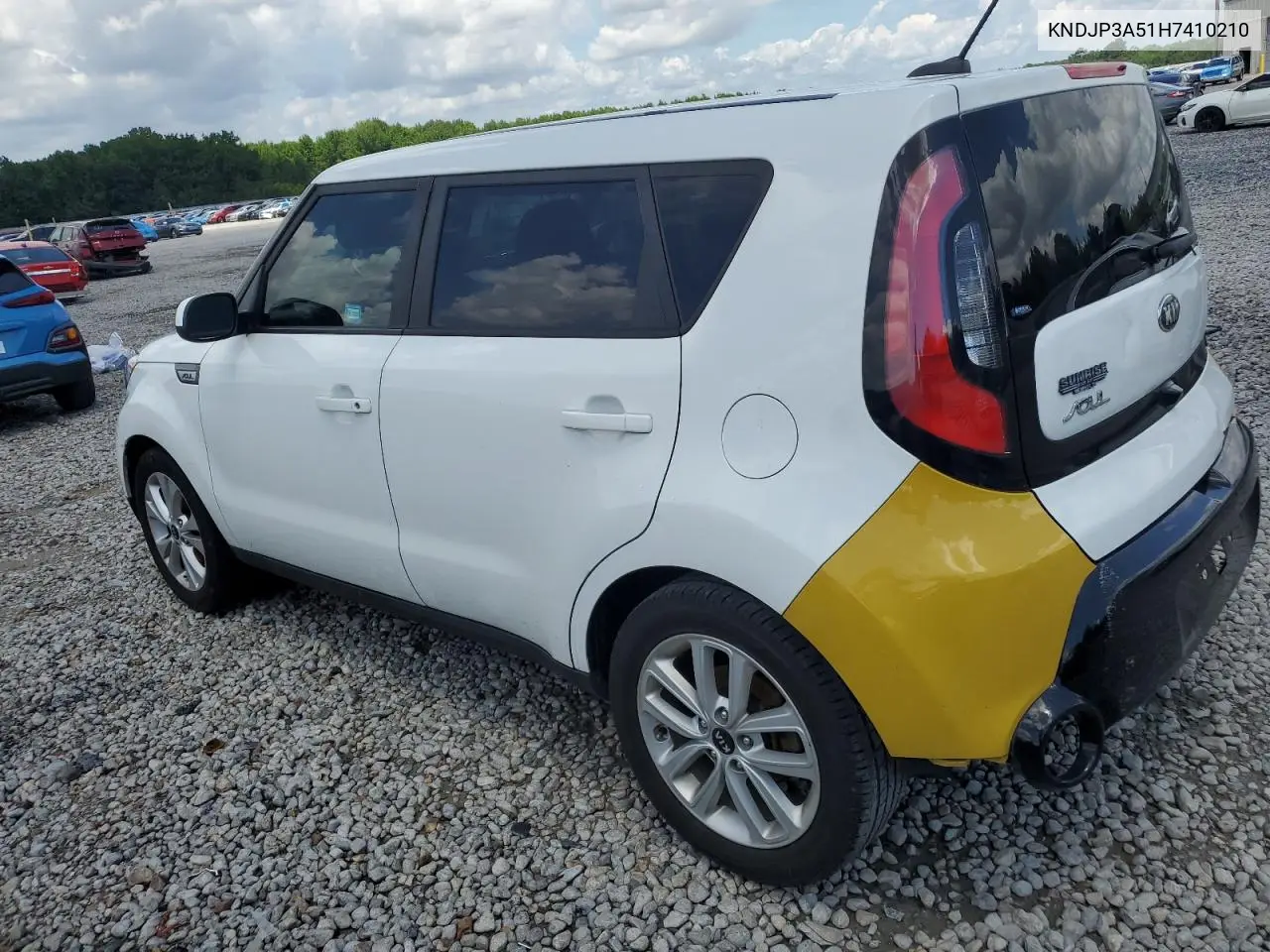 2017 Kia Soul + VIN: KNDJP3A51H7410210 Lot: 62531565