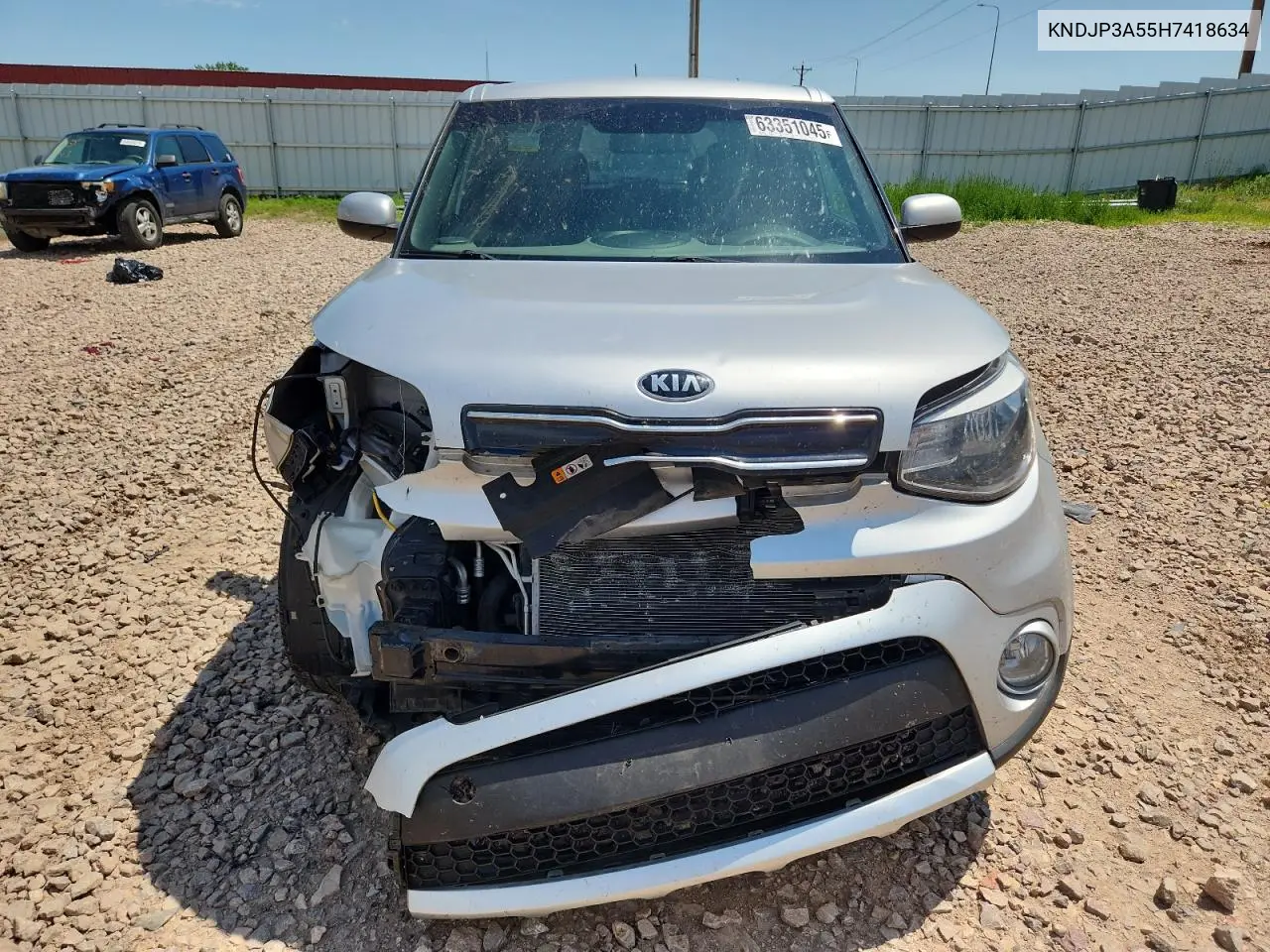 2017 Kia Soul + VIN: KNDJP3A55H7418634 Lot: 63351045