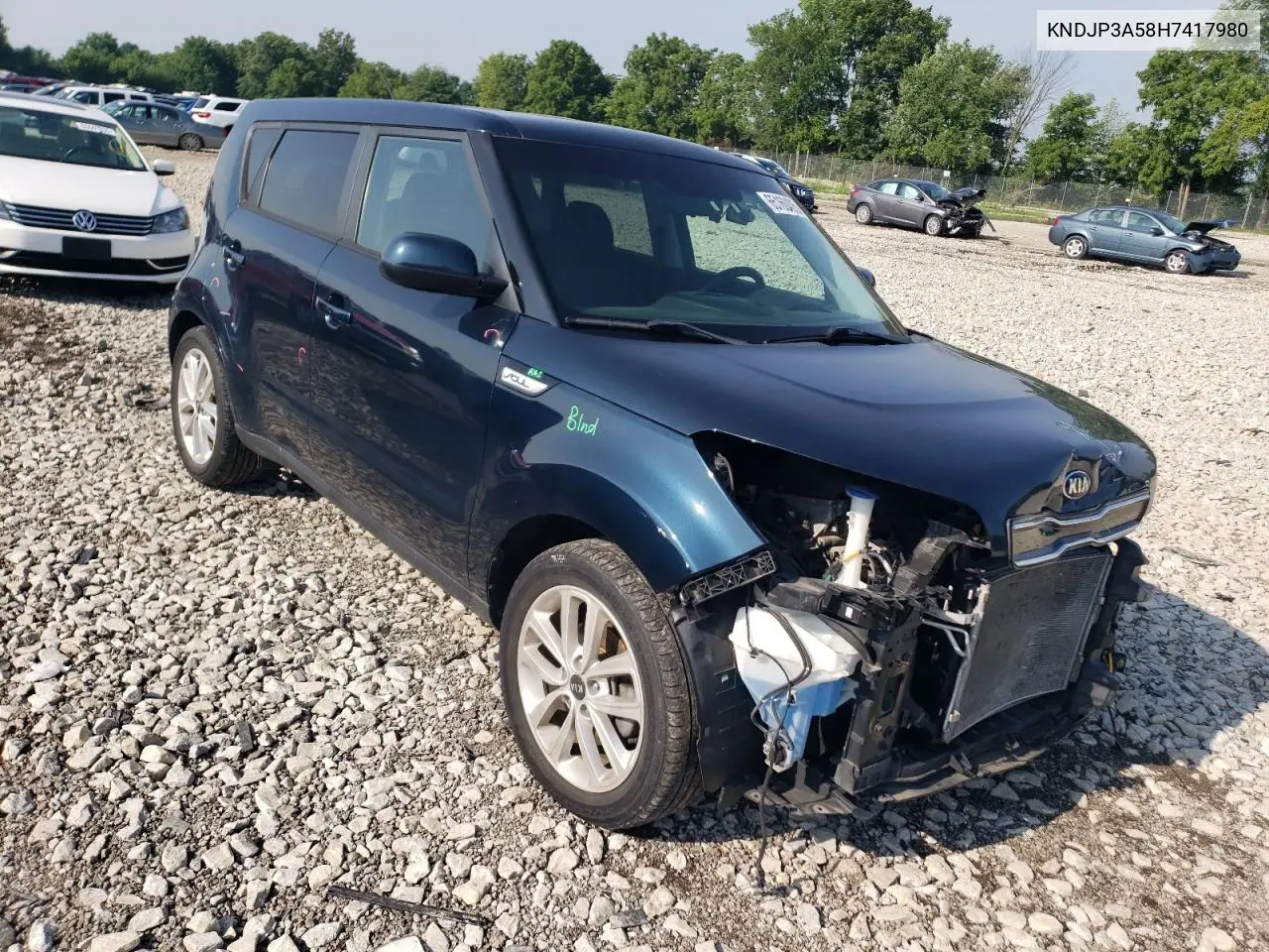 2017 Kia Soul + VIN: KNDJP3A58H7417980 Lot: 65160405