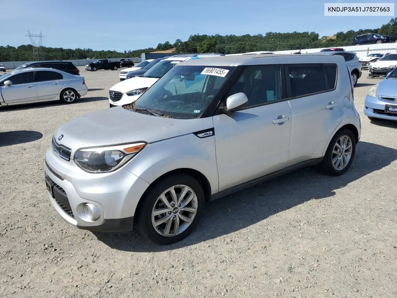 2018 Kia Soul + VIN: KNDJP3A51J7527663 Lot: 56901455