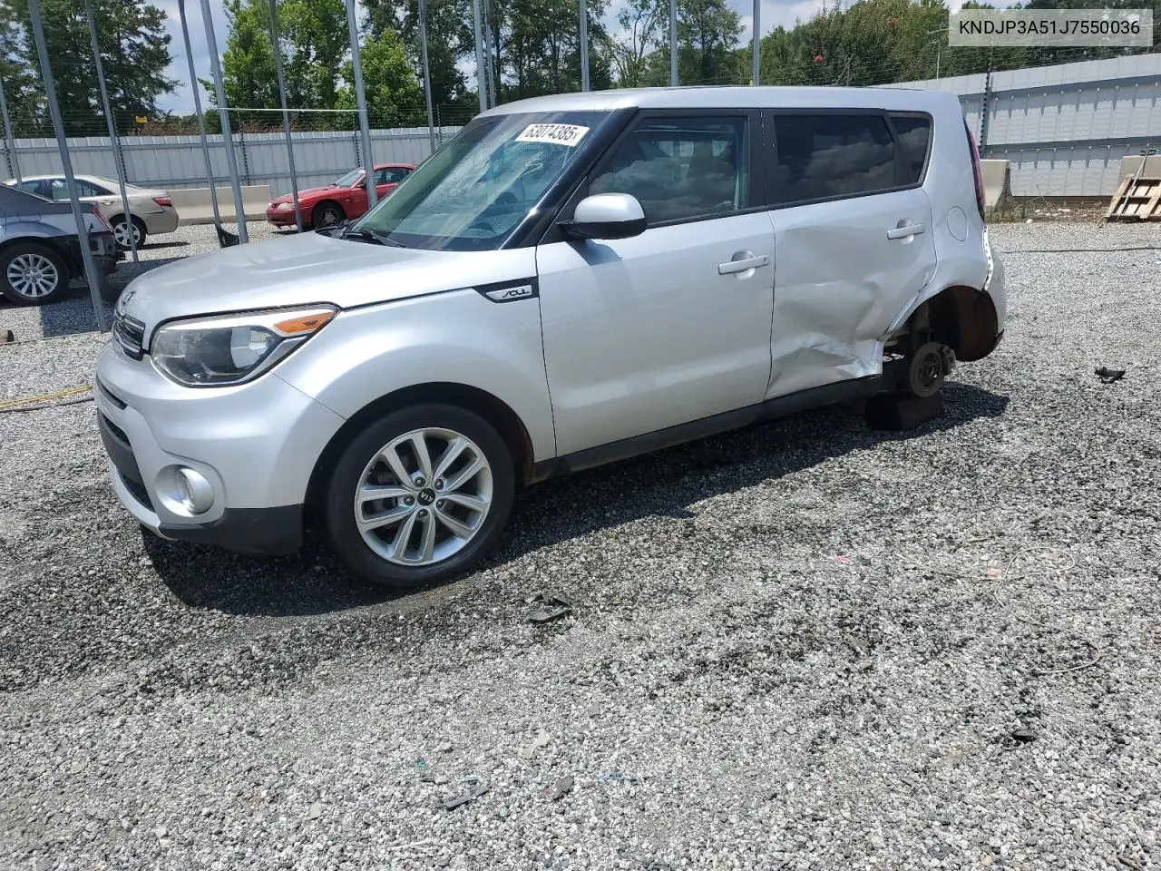 2018 Kia Soul + VIN: KNDJP3A51J7550036 Lot: 63074385