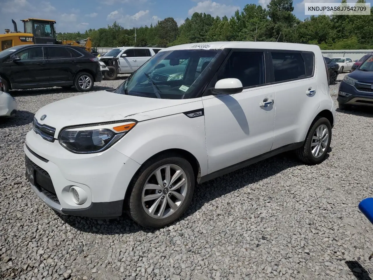 2018 Kia Soul + VIN: KNDJP3A58J7542709 Lot: 65043305