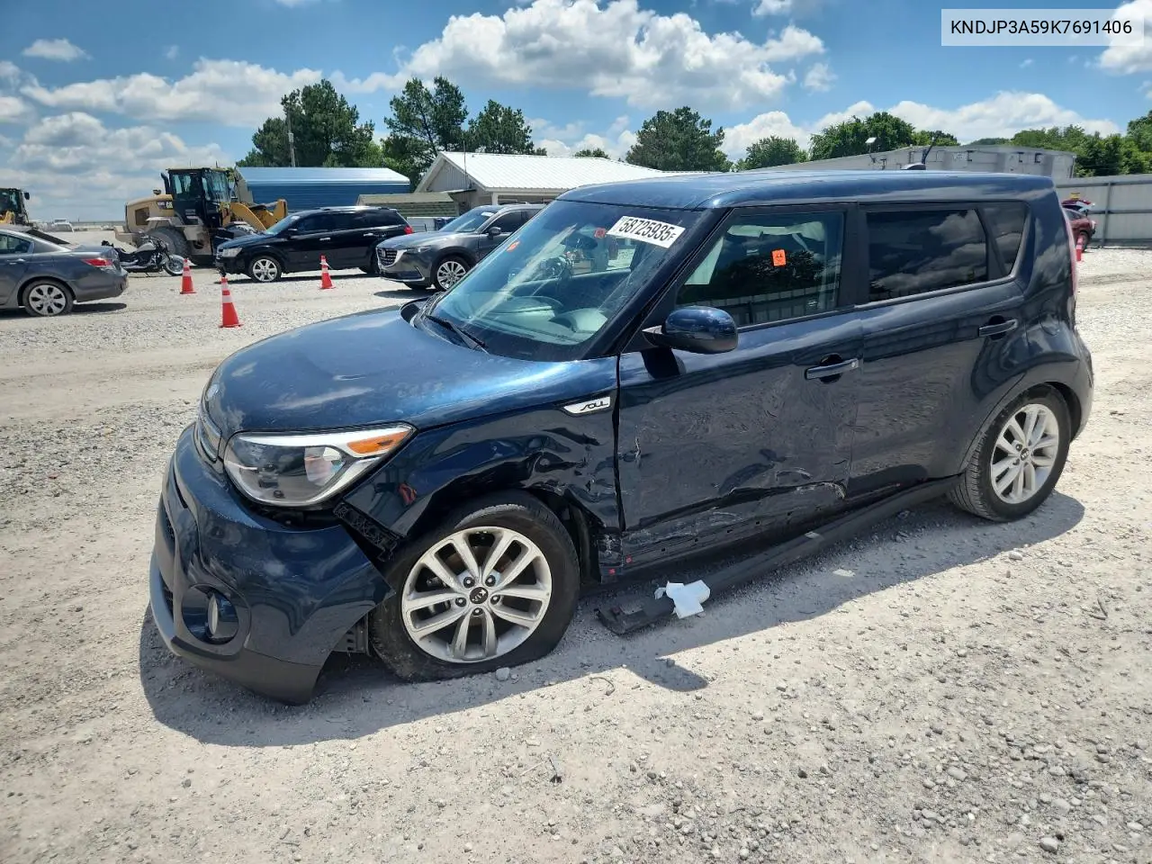 2019 Kia Soul + VIN: KNDJP3A59K7691406 Lot: 58725935