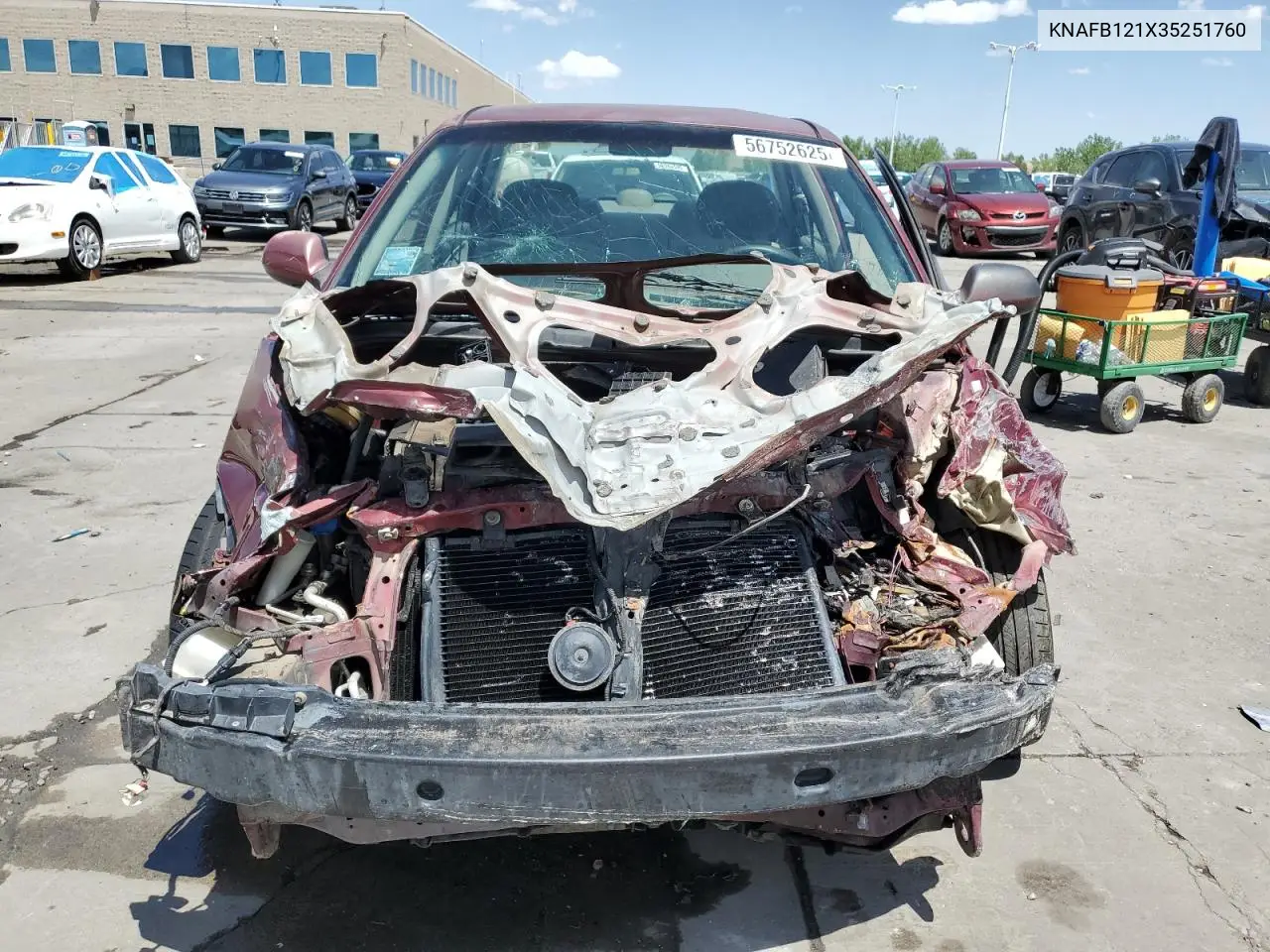2003 Kia Spectra Base VIN: KNAFB121X35251760 Lot: 56752625