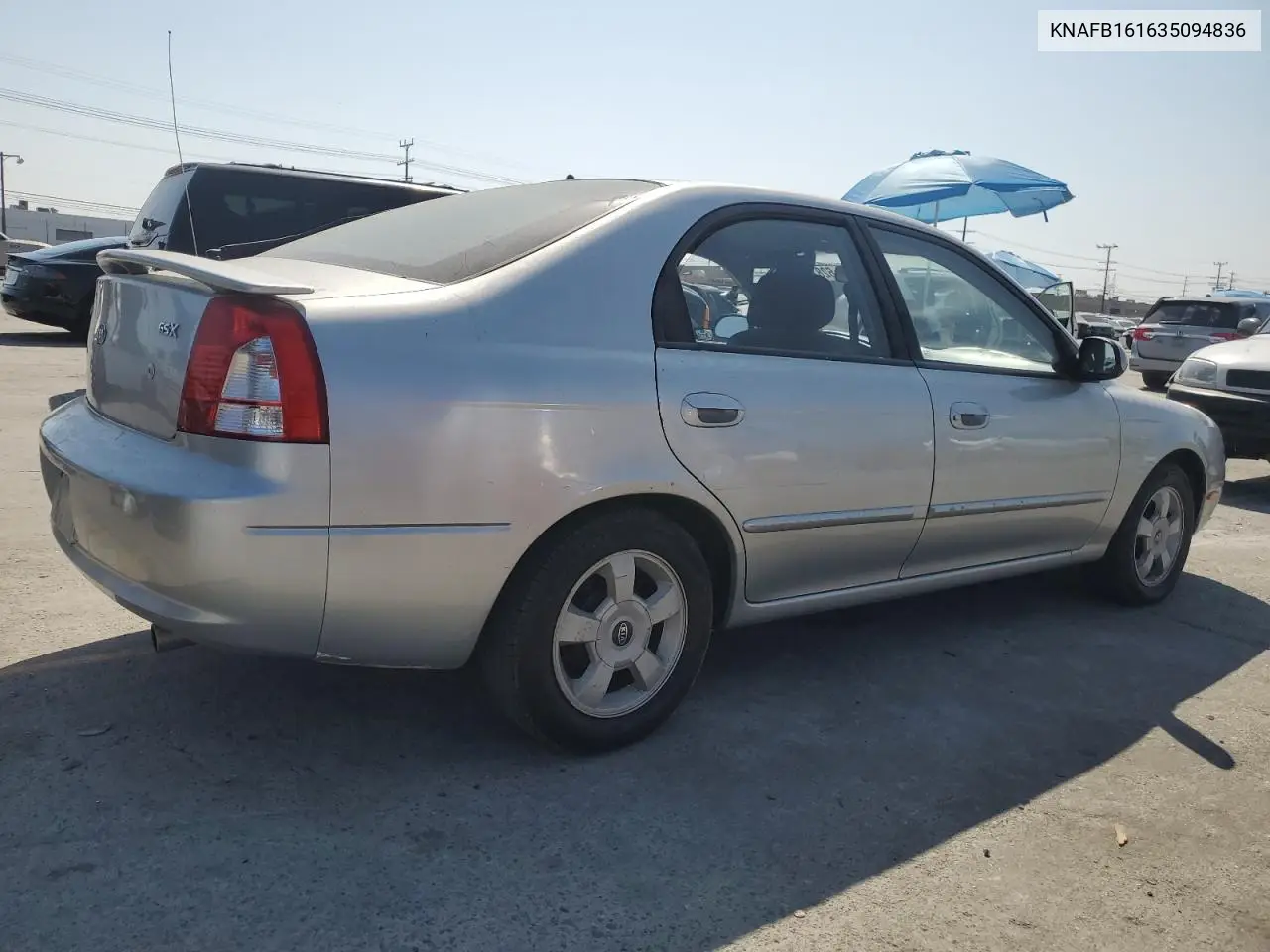 2003 Kia Spectra Gs VIN: KNAFB161635094836 Lot: 62873465