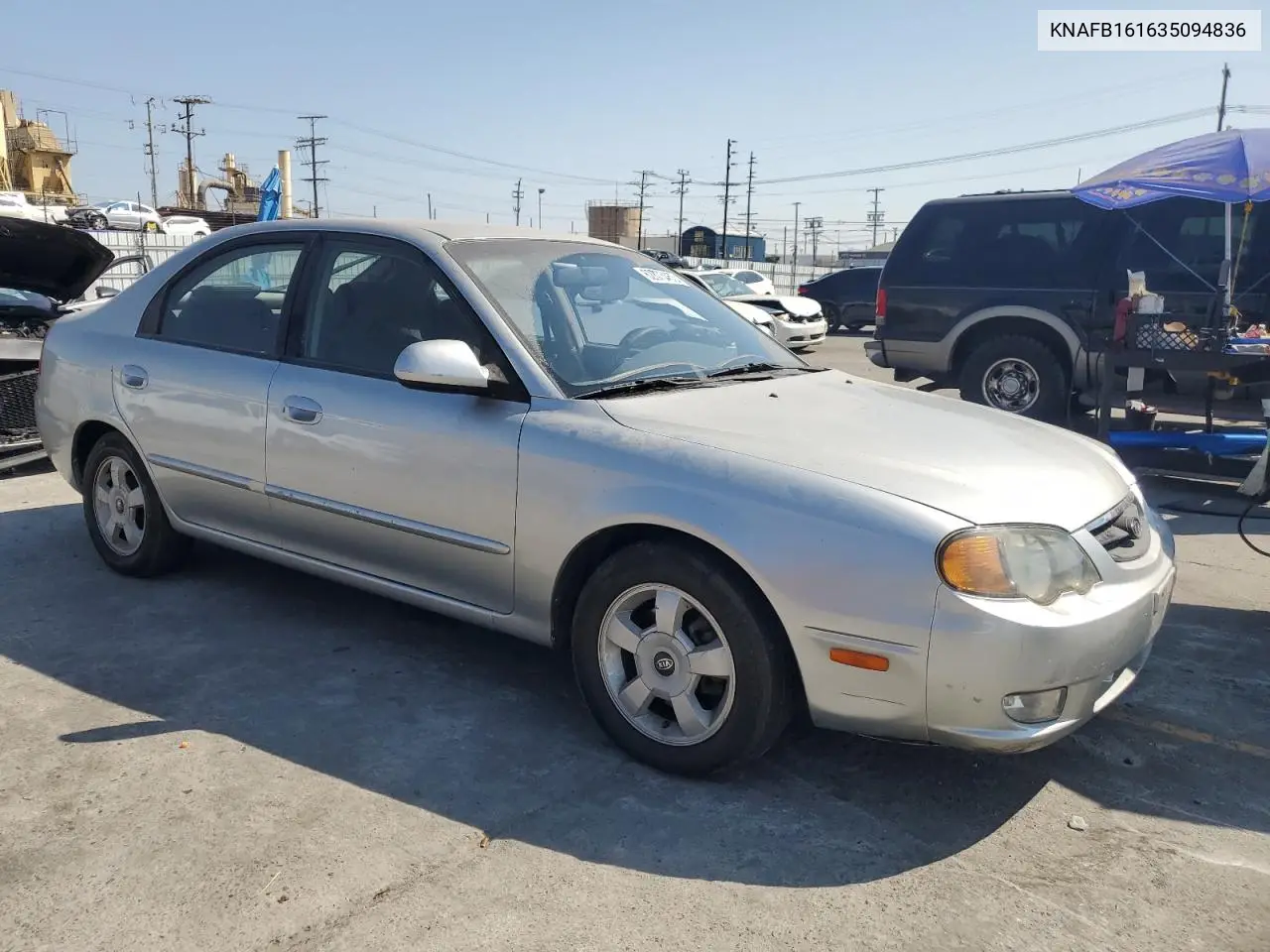 2003 Kia Spectra Gs VIN: KNAFB161635094836 Lot: 62873465