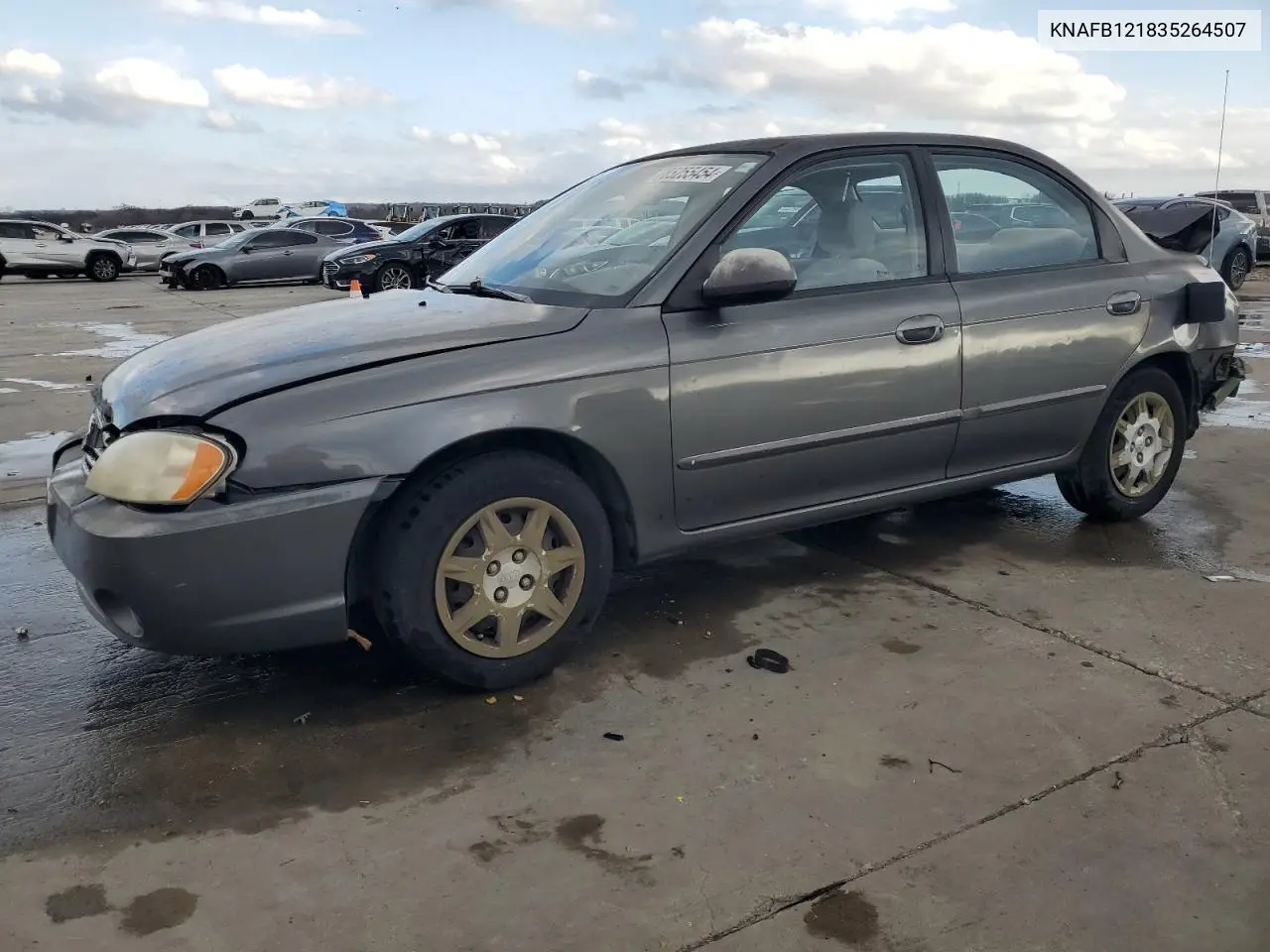 2003 Kia Spectra Base VIN: KNAFB121835264507 Lot: 63814705