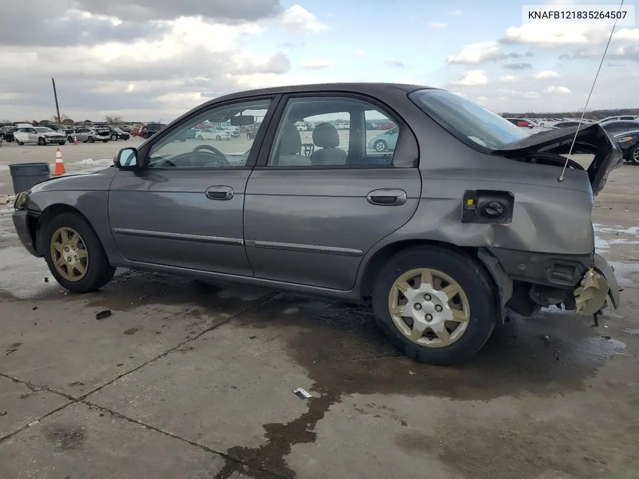2003 Kia Spectra Base VIN: KNAFB121835264507 Lot: 63814705