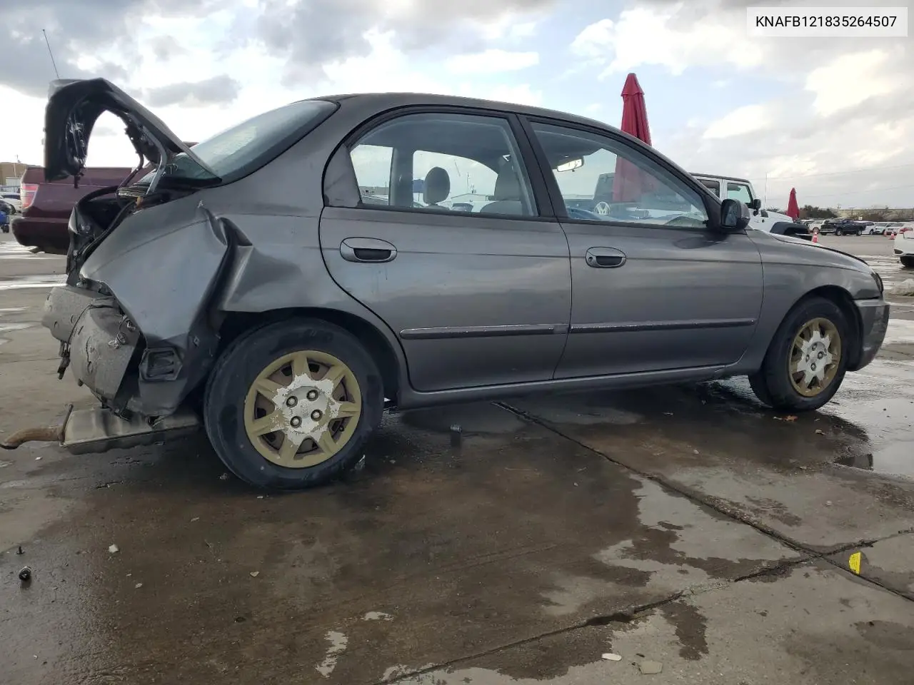 2003 Kia Spectra Base VIN: KNAFB121835264507 Lot: 63814705