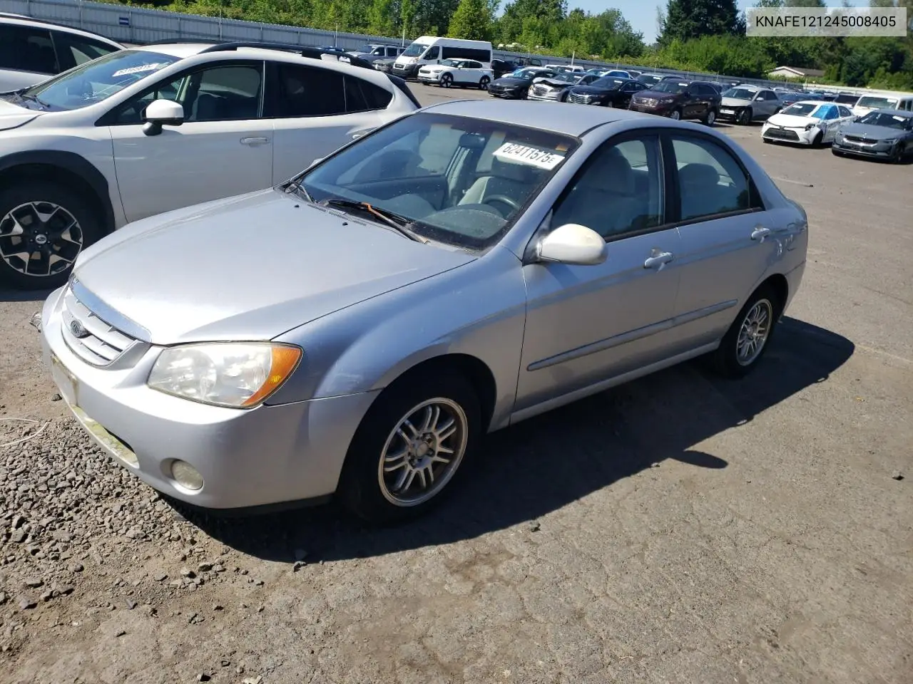 2004 Kia Spectra Lx VIN: KNAFE121245008405 Lot: 62411575