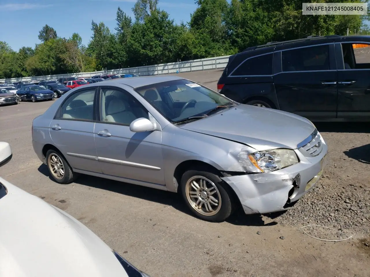 2004 Kia Spectra Lx VIN: KNAFE121245008405 Lot: 62411575