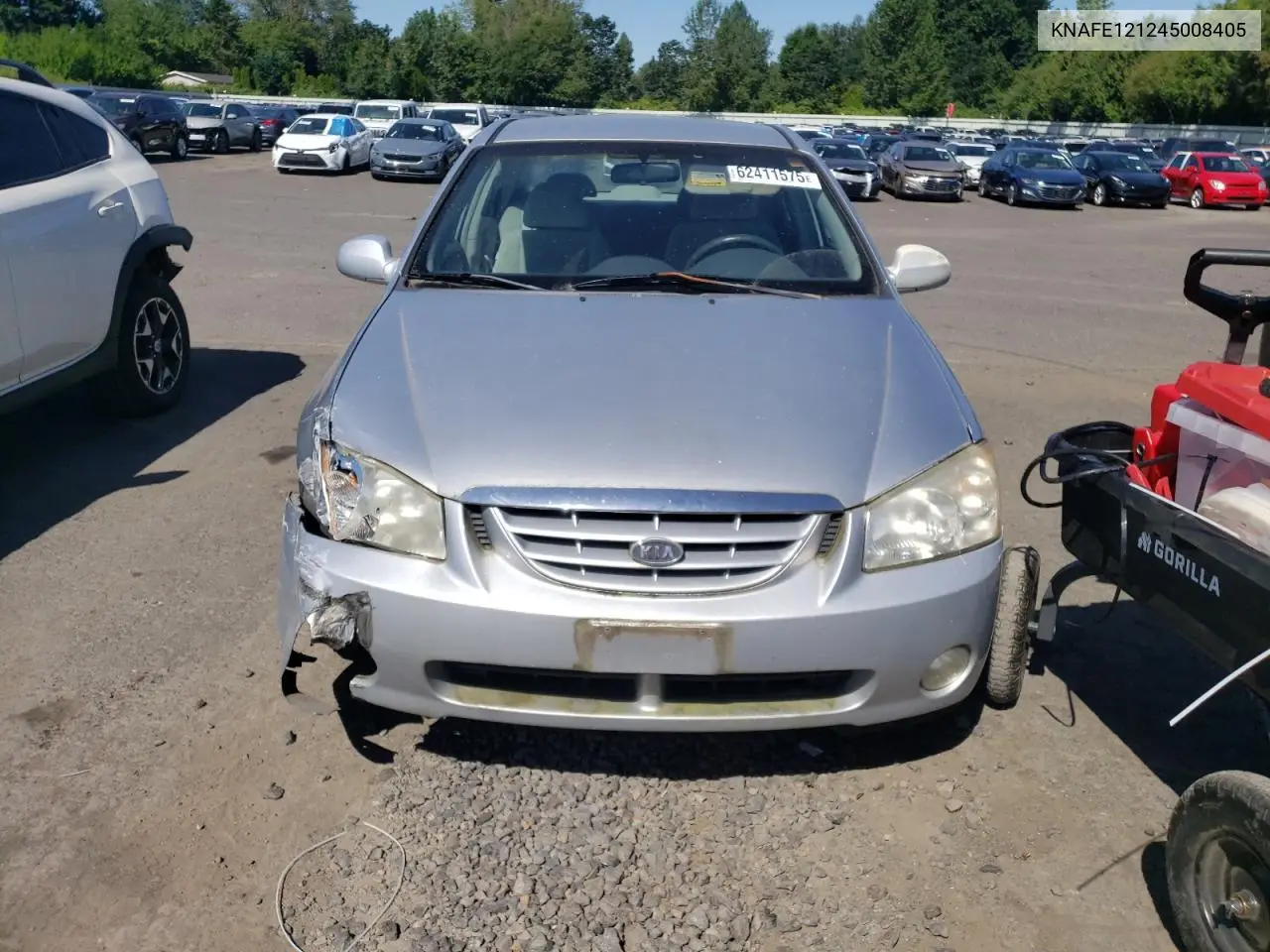 2004 Kia Spectra Lx VIN: KNAFE121245008405 Lot: 62411575