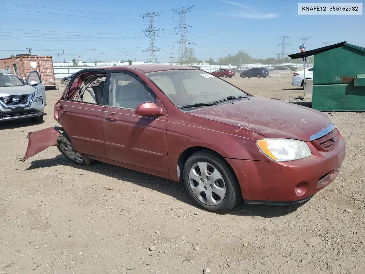 2005 Kia Spectra Lx VIN: KNAFE121355162932 Lot: 56292625