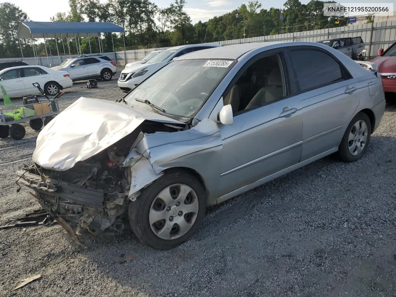2005 Kia Spectra Lx VIN: KNAFE121955200566 Lot: 61530285