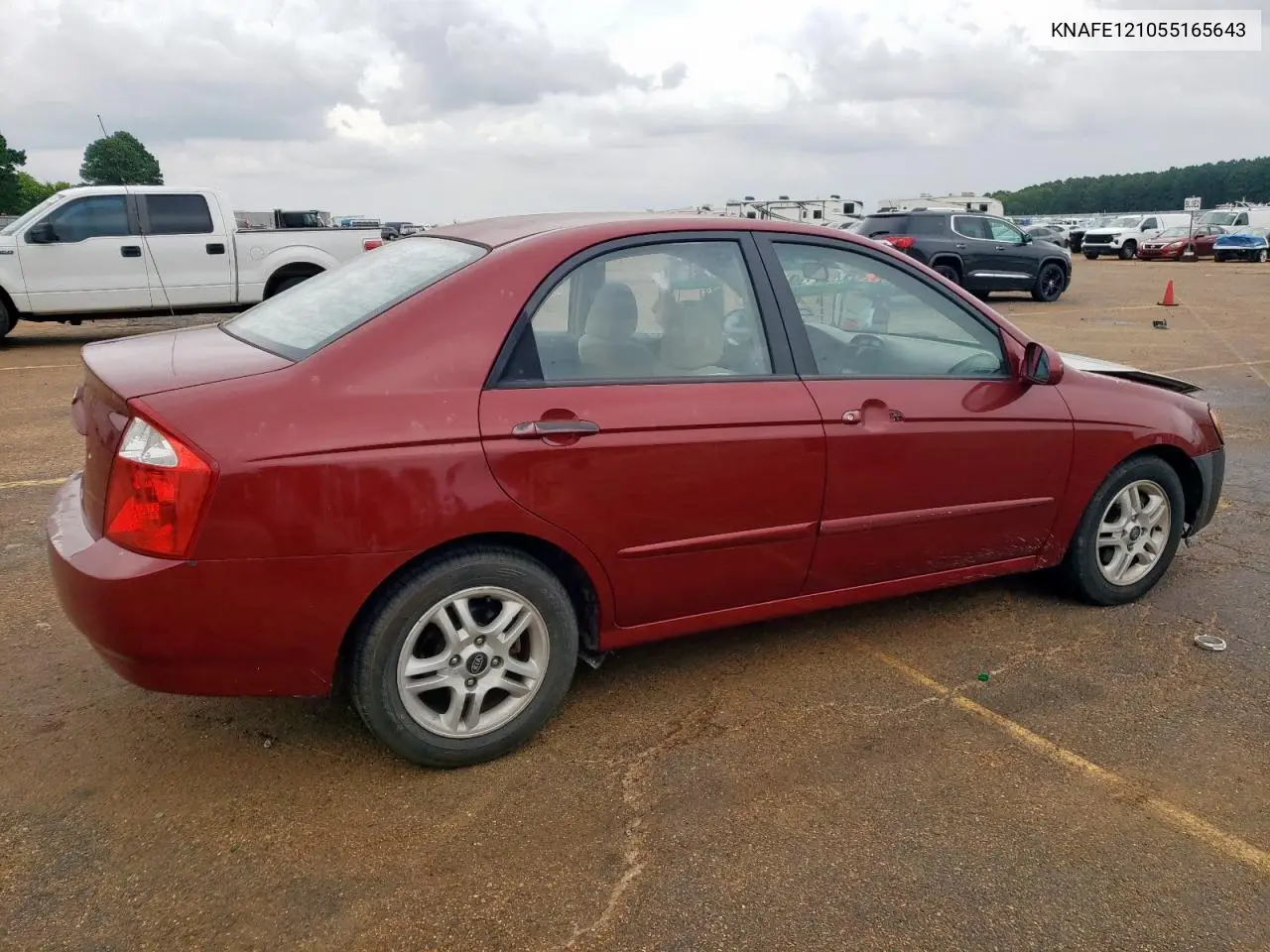 2005 Kia Spectra Lx VIN: KNAFE121055165643 Lot: 63760345