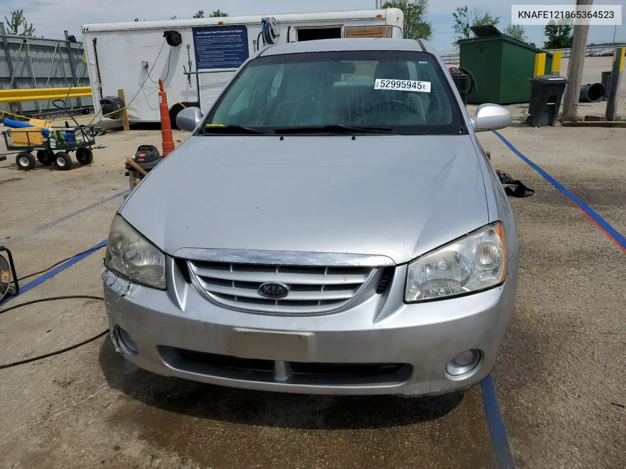 2006 Kia Spectra Lx VIN: KNAFE121865364523 Lot: 52995945