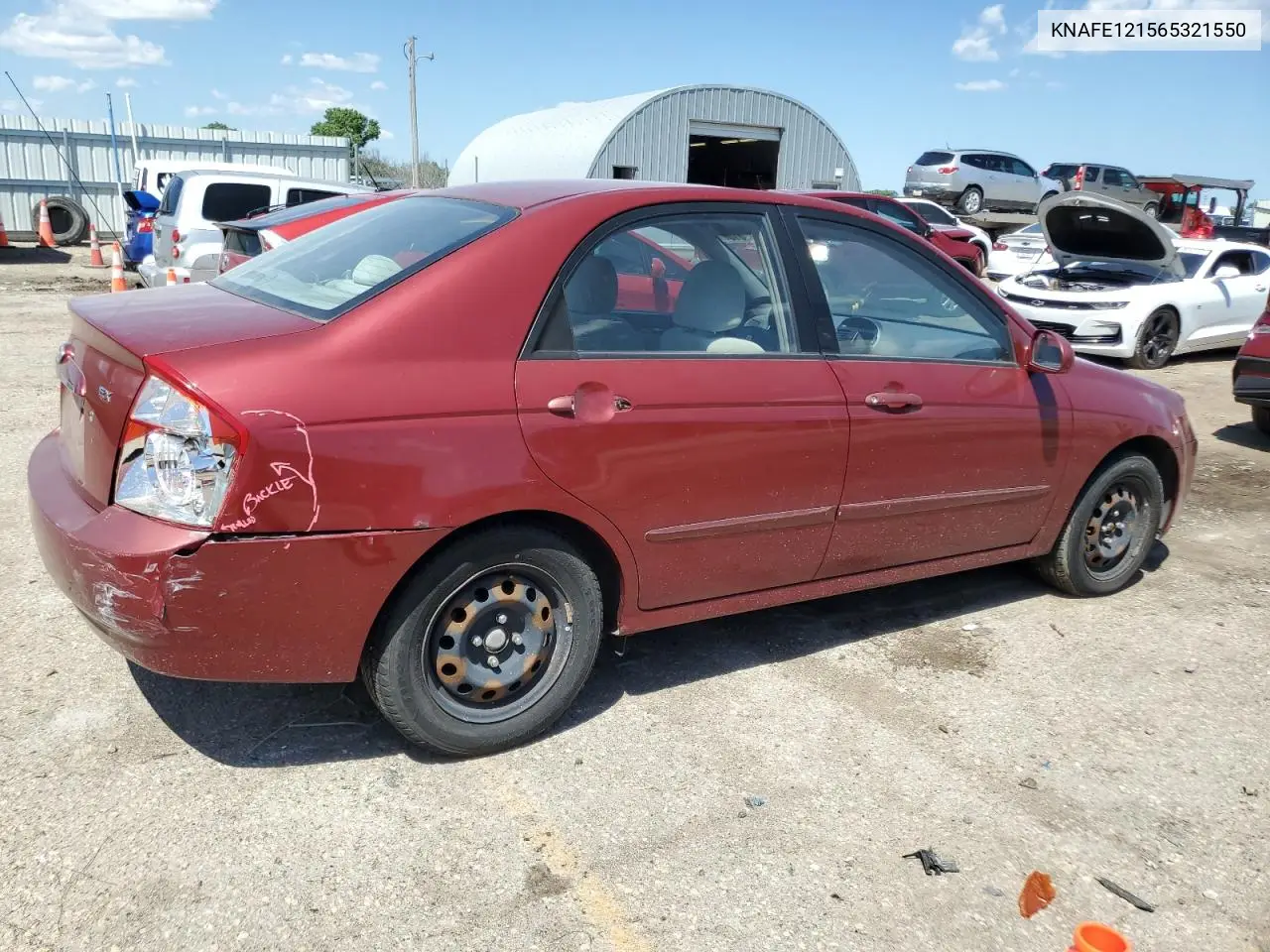2006 Kia Spectra Lx VIN: KNAFE121565321550 Lot: 55839515