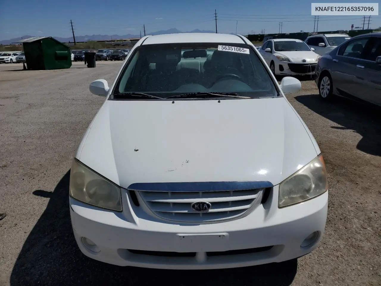 2006 Kia Spectra Lx VIN: KNAFE122165357096 Lot: 56351065