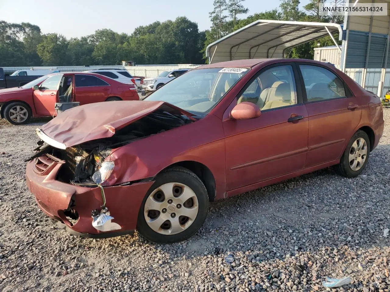 2006 Kia Spectra Lx VIN: KNAFE121565314324 Lot: 62158485