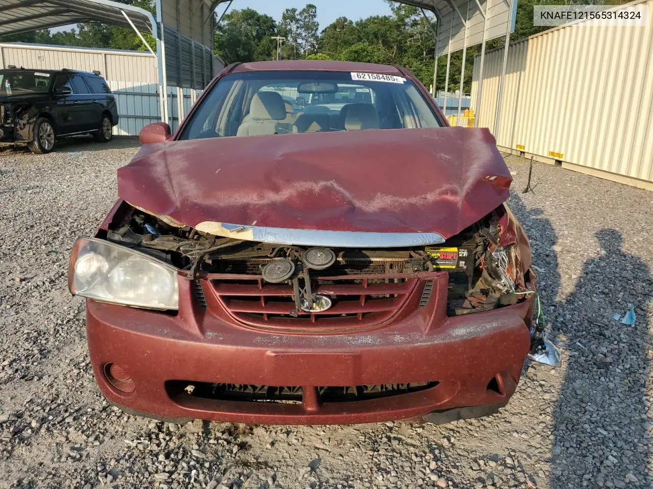 2006 Kia Spectra Lx VIN: KNAFE121565314324 Lot: 62158485