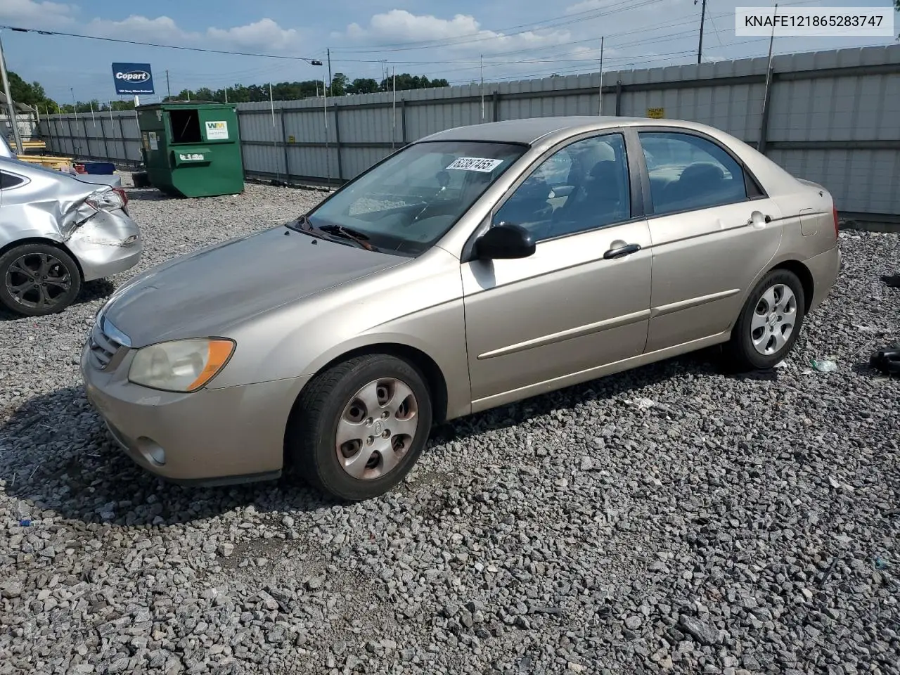 2006 Kia Spectra Lx VIN: KNAFE121865283747 Lot: 62387455