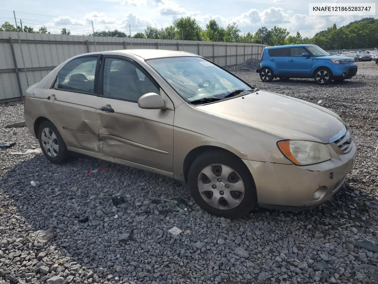 2006 Kia Spectra Lx VIN: KNAFE121865283747 Lot: 62387455