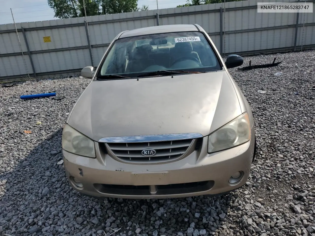 2006 Kia Spectra Lx VIN: KNAFE121865283747 Lot: 62387455