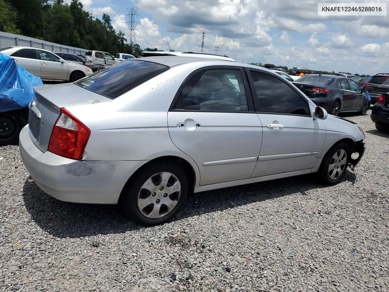 2006 Kia Spectra Lx VIN: KNAFE122465288016 Lot: 62855945