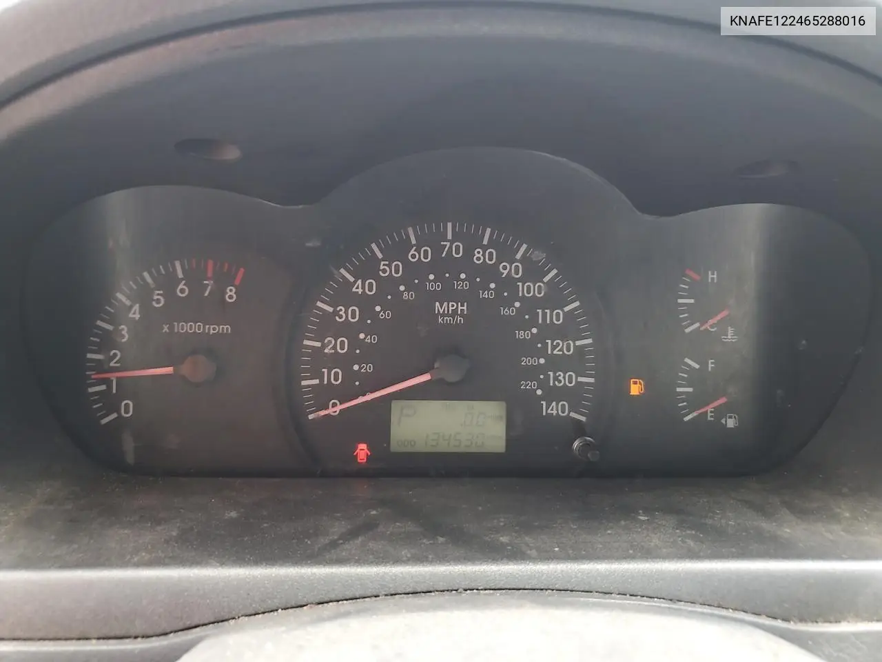 2006 Kia Spectra Lx VIN: KNAFE122465288016 Lot: 62855945