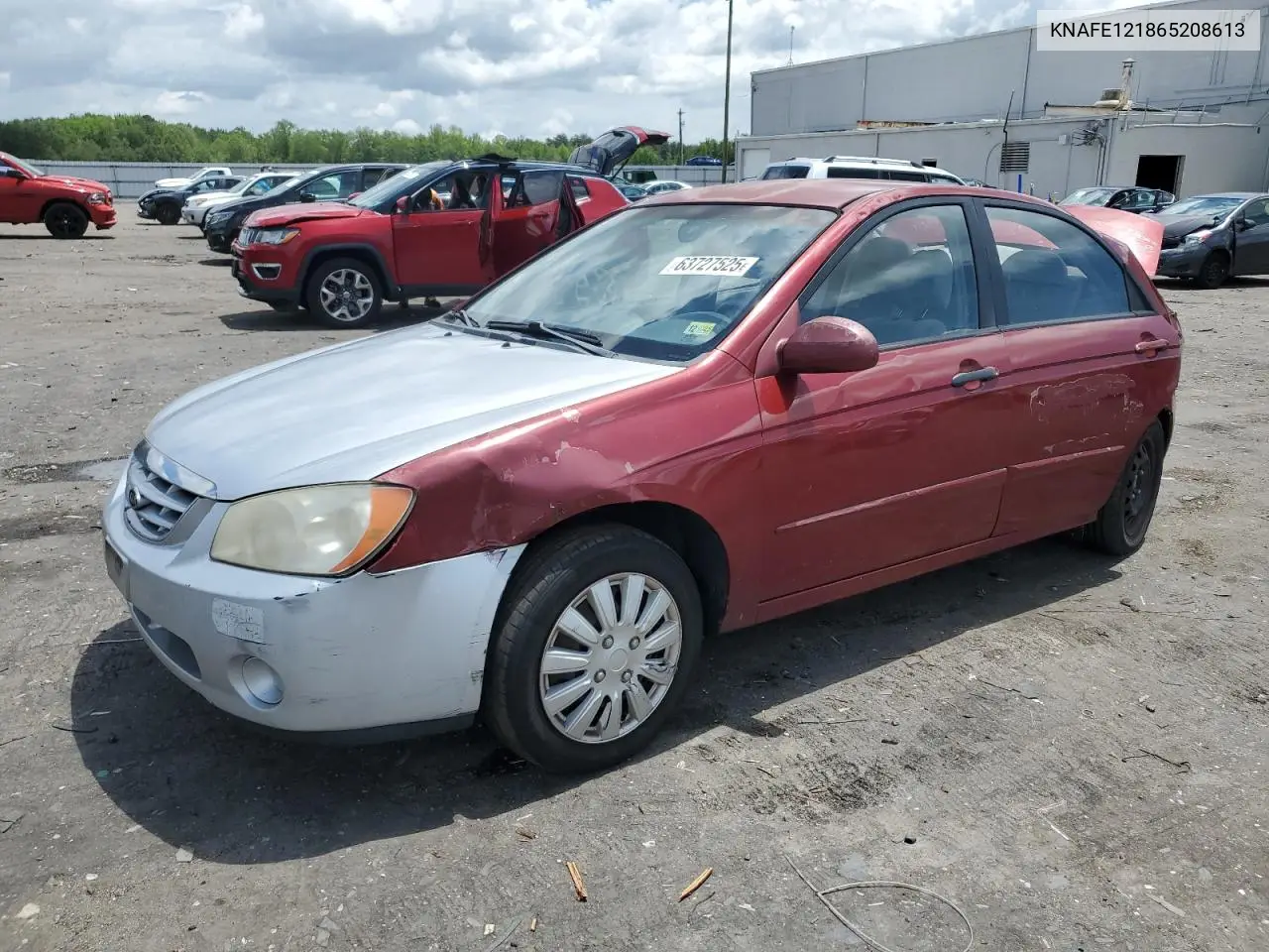 2006 Kia Spectra Lx VIN: KNAFE121865208613 Lot: 63727525