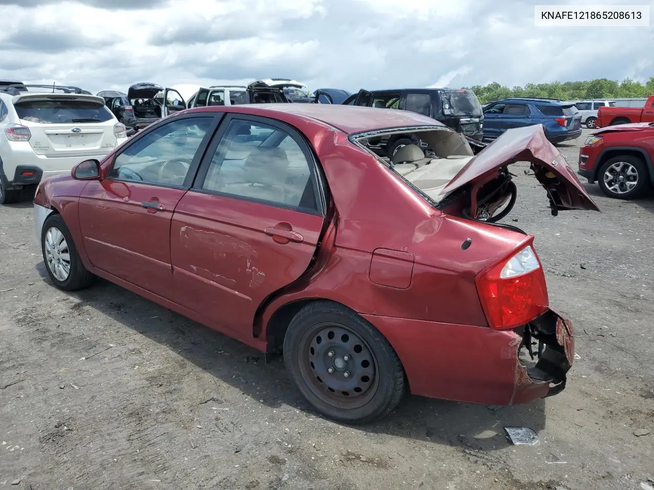 2006 Kia Spectra Lx VIN: KNAFE121865208613 Lot: 63727525