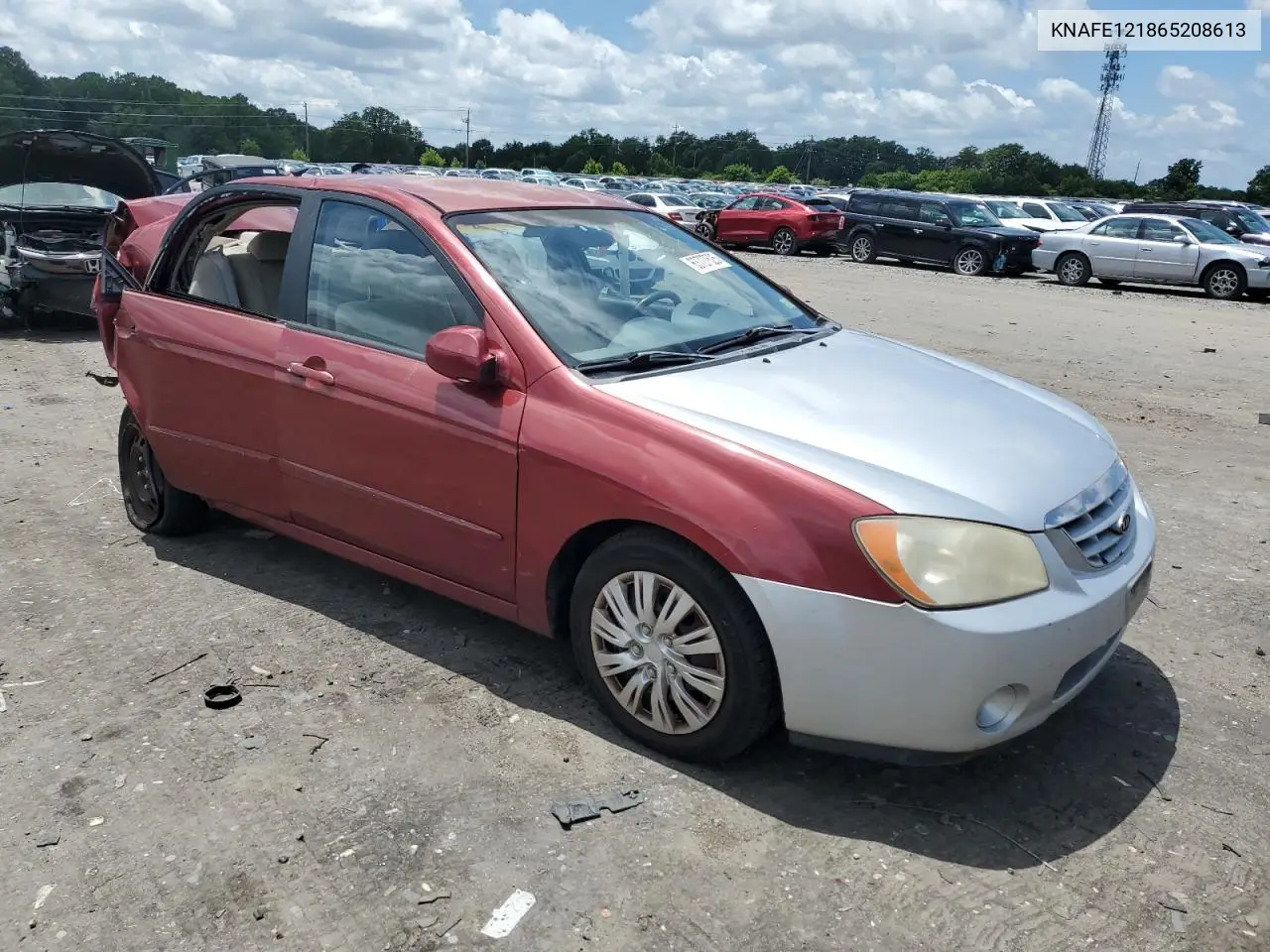 2006 Kia Spectra Lx VIN: KNAFE121865208613 Lot: 63727525