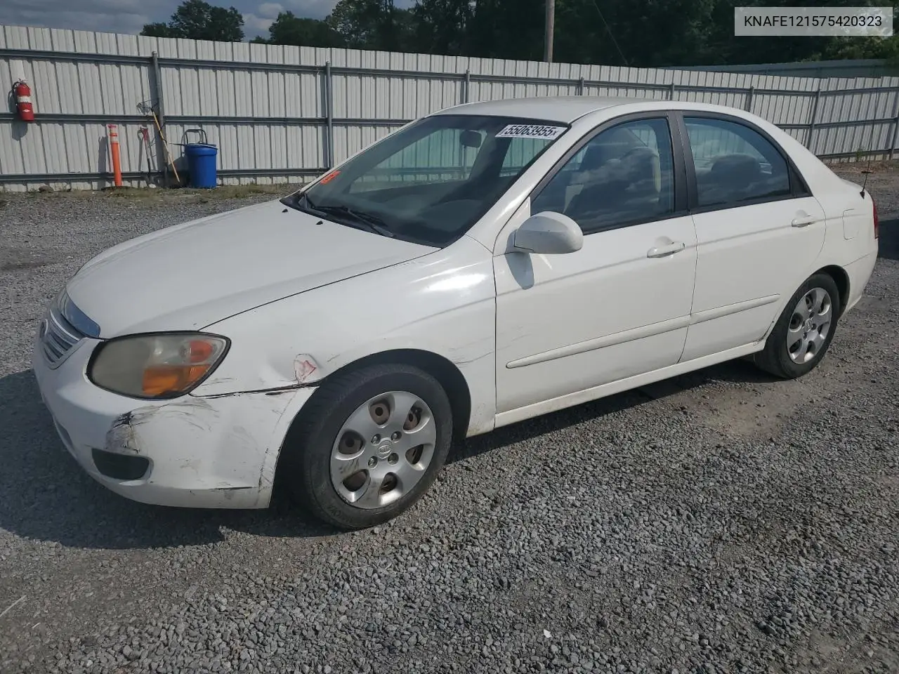 2007 Kia Spectra Ex VIN: KNAFE121575420323 Lot: 55063955