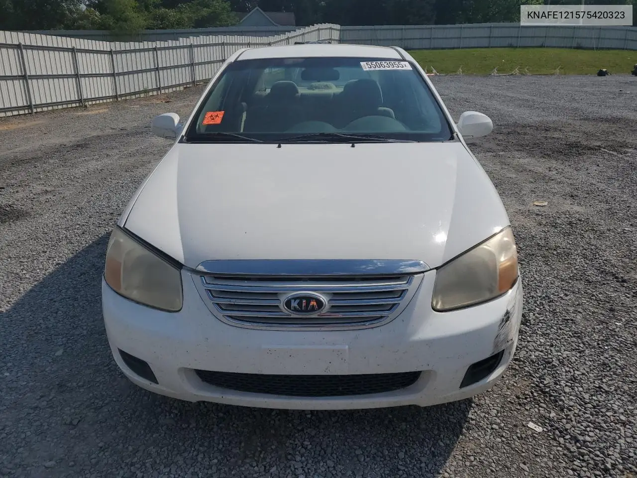 2007 Kia Spectra Ex VIN: KNAFE121575420323 Lot: 55063955