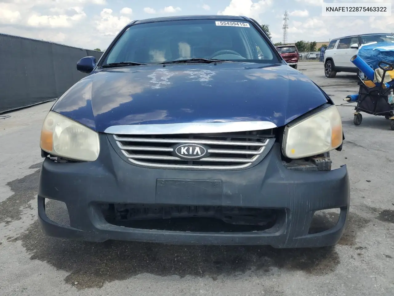 2007 Kia Spectra Ex VIN: KNAFE122875463322 Lot: 55459415