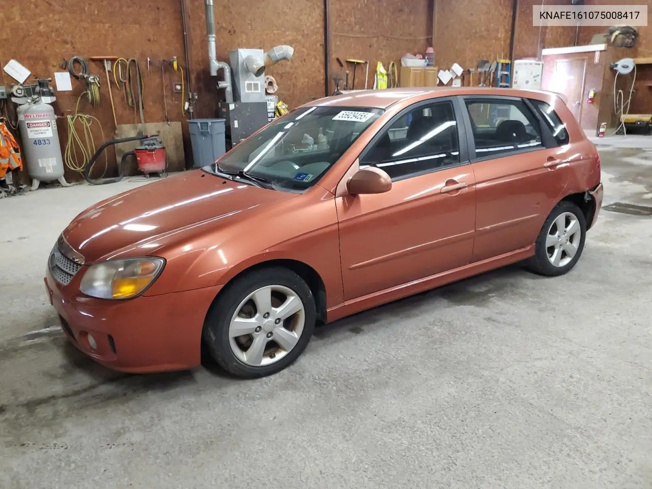 2007 Kia Spectra5 Sx VIN: KNAFE161075008417 Lot: 55929455