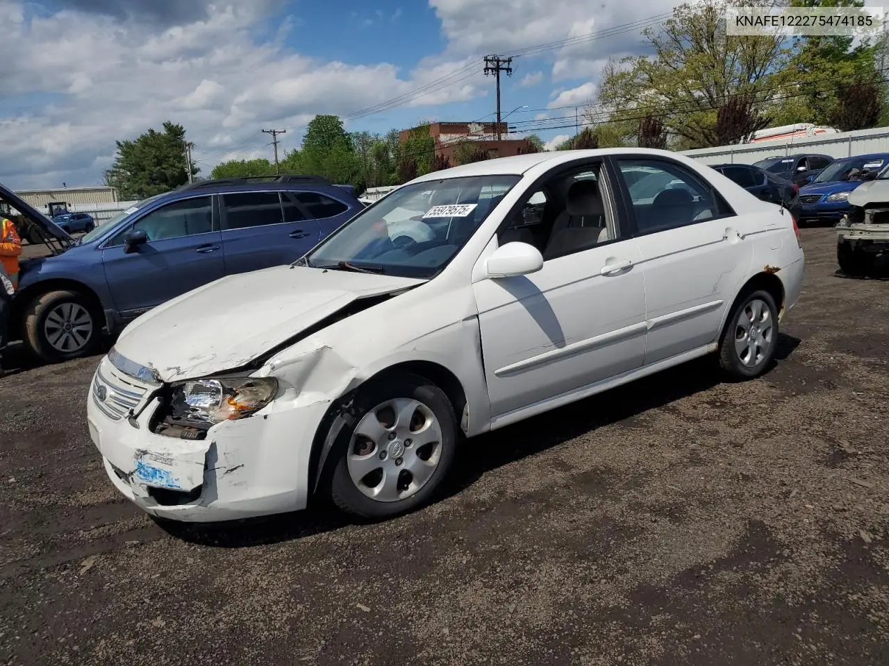 2007 Kia Spectra Ex VIN: KNAFE122275474185 Lot: 55979575