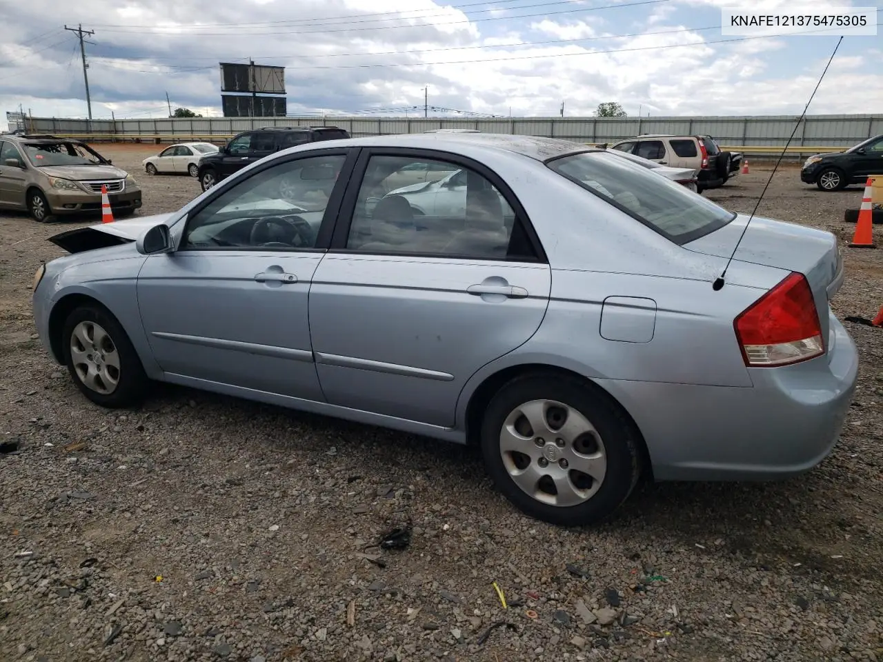 2007 Kia Spectra Ex VIN: KNAFE121375475305 Lot: 56021365