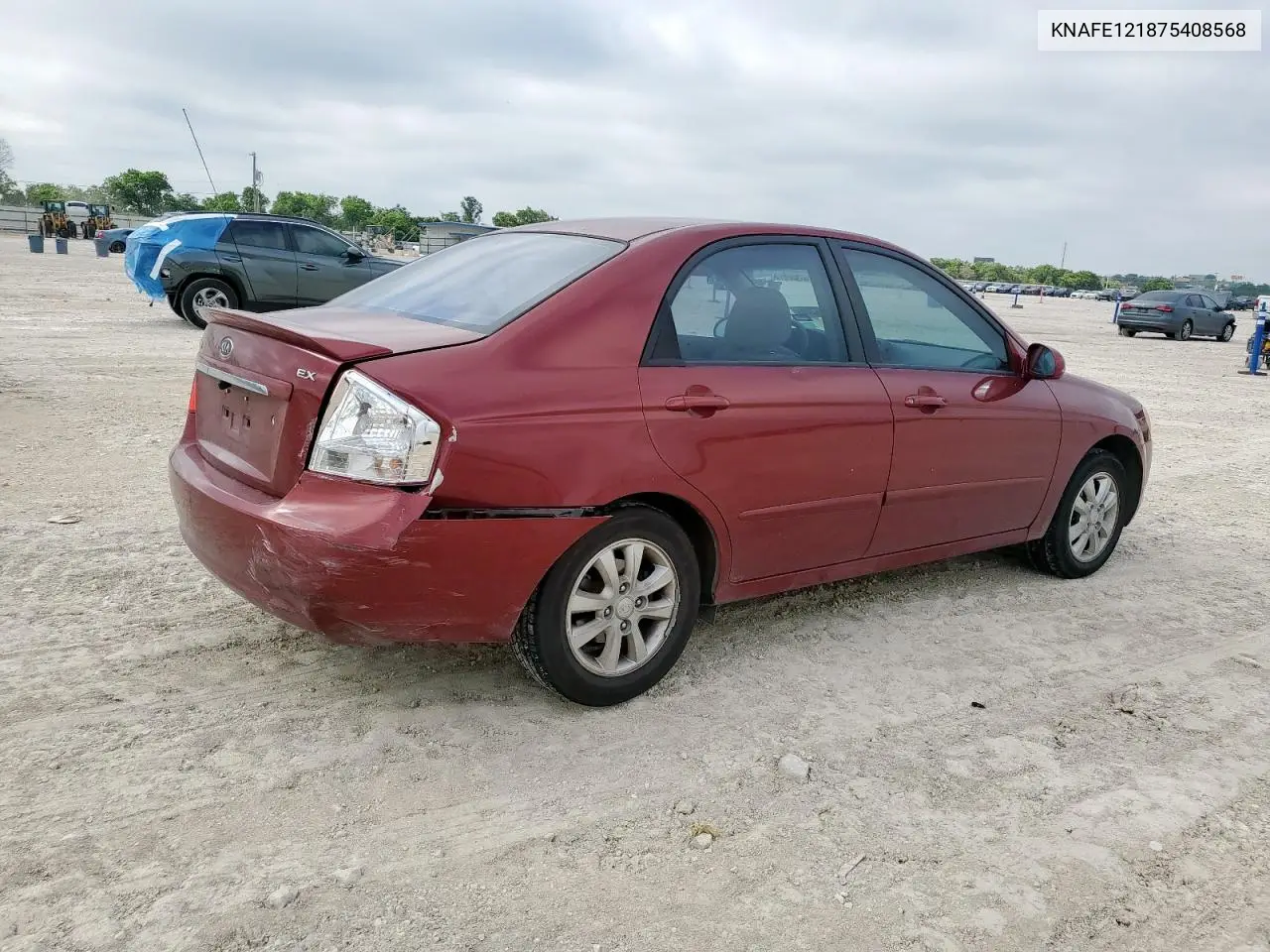 2007 Kia Spectra Ex VIN: KNAFE121875408568 Lot: 56514255