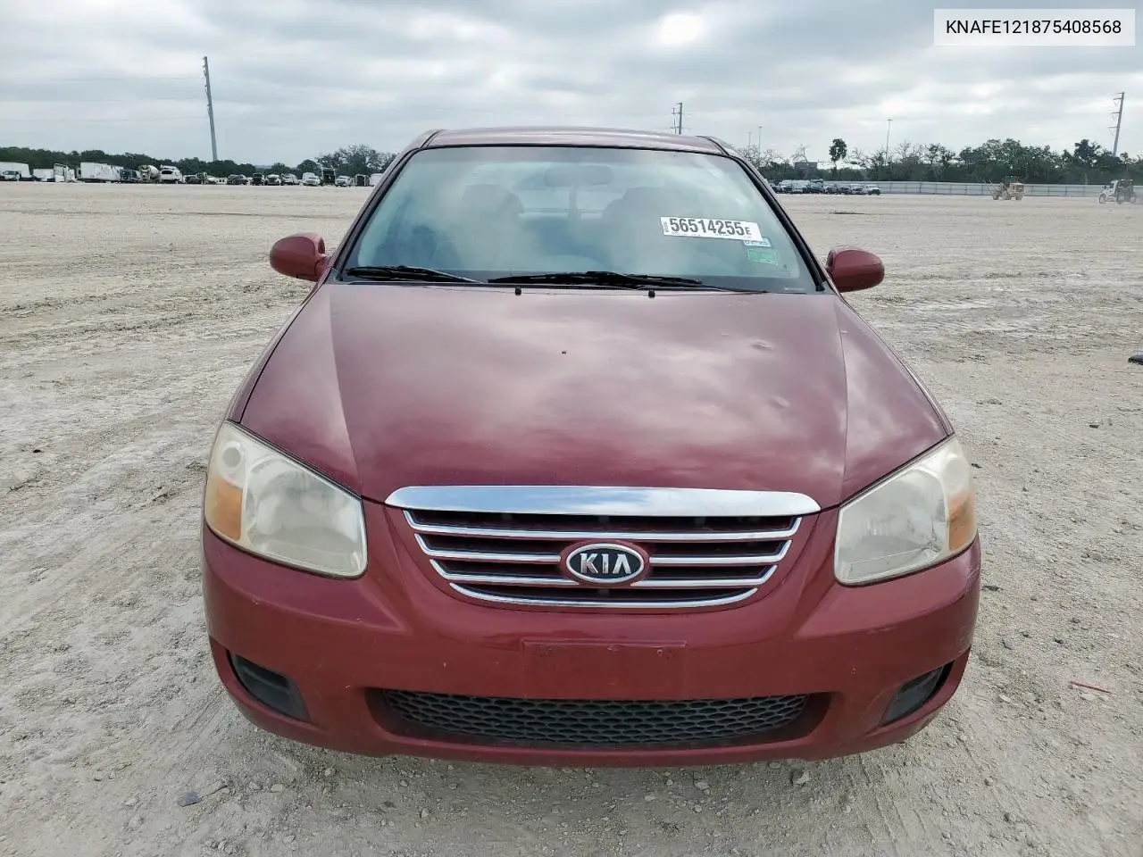 2007 Kia Spectra Ex VIN: KNAFE121875408568 Lot: 56514255