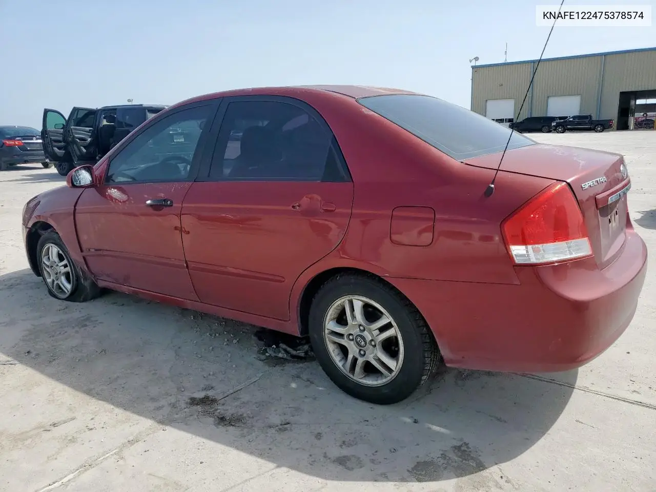 2007 Kia Spectra Ex VIN: KNAFE122475378574 Lot: 56921925