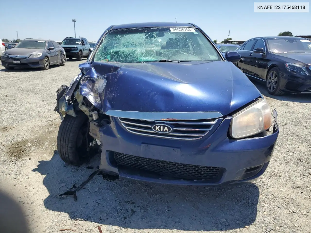 2007 Kia Spectra Ex VIN: KNAFE122175468118 Lot: 58008705