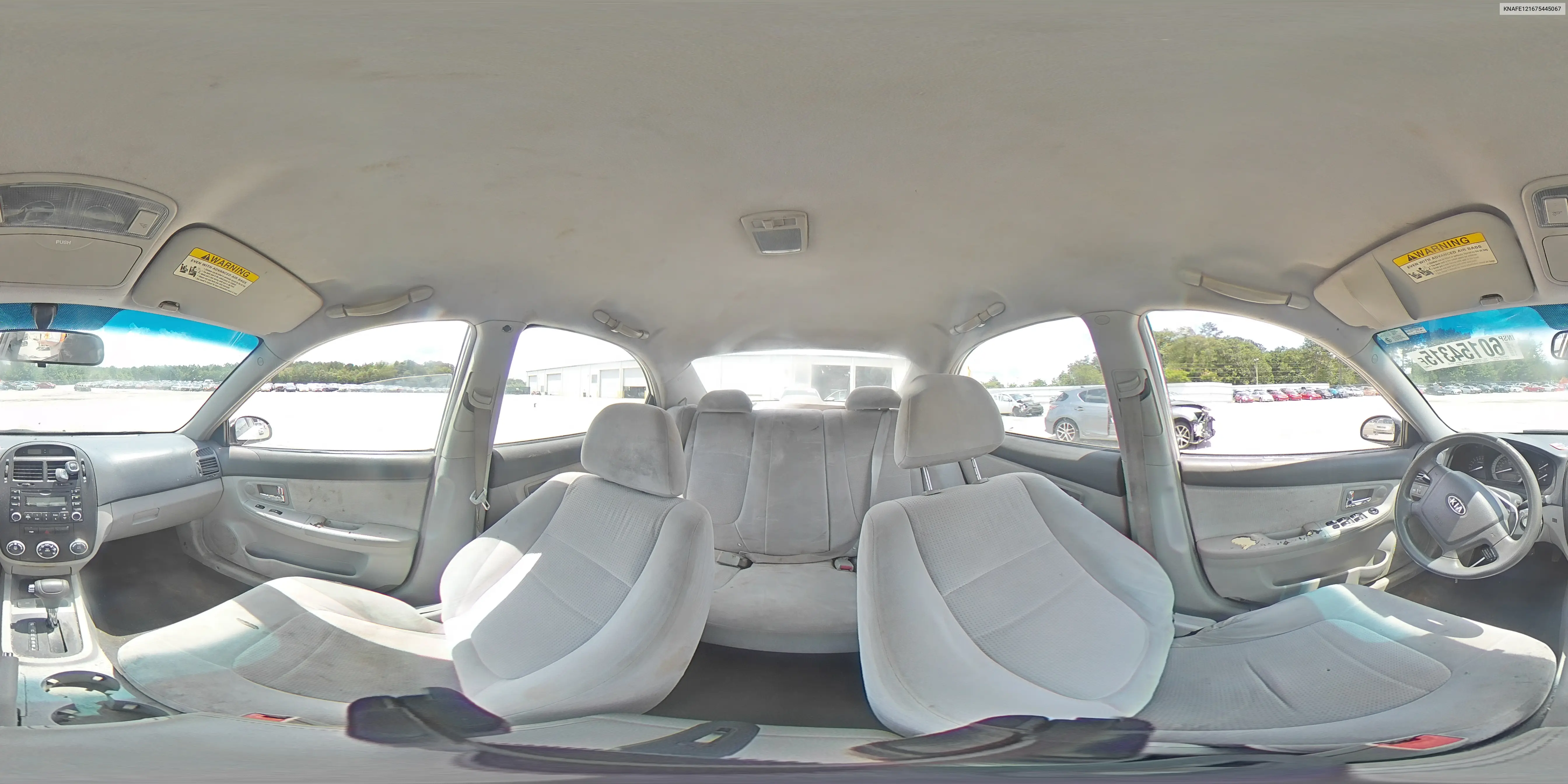 2007 Kia Spectra Ex VIN: KNAFE121675445067 Lot: 60154315