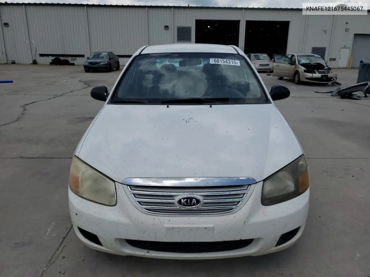 2007 Kia Spectra Ex VIN: KNAFE121675445067 Lot: 60154315