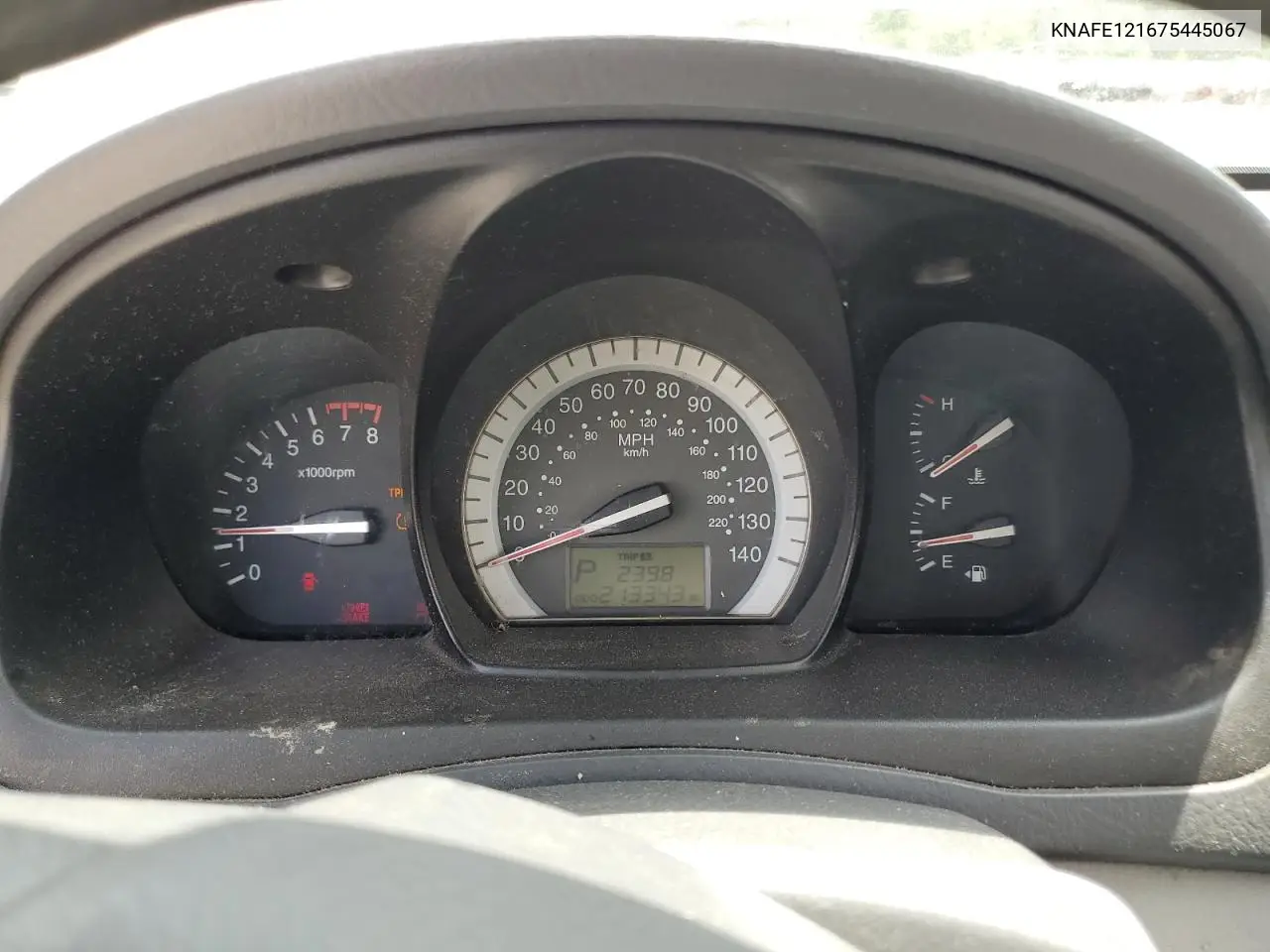 2007 Kia Spectra Ex VIN: KNAFE121675445067 Lot: 60154315
